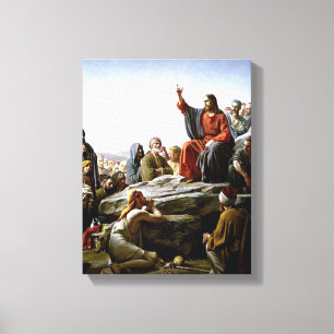 Impressão Em Tela Sermão na pintura do Monte - Carl Bloch