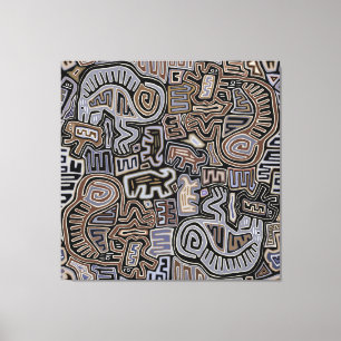 Impressão Em Tela Serpente Ritual de Peyote Xamânico Espíritos