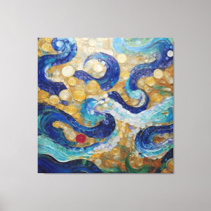 Impressão Em Tela Serpentes de Água do Klimt