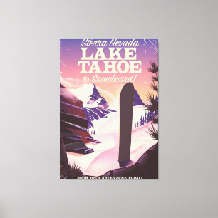 Impressão Em Tela Serra poster de Lake Tahoe da snowboarding de