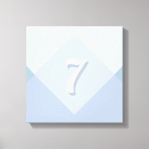 Impressão Em Tela Sete Editáveis em Design Abstrato Azul Prata