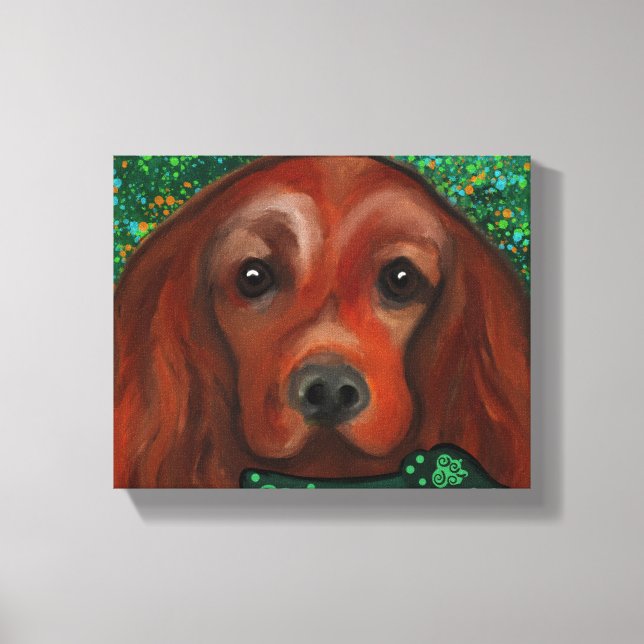 Impressão Em Tela Setter Irlandês Vermelho (Frente)