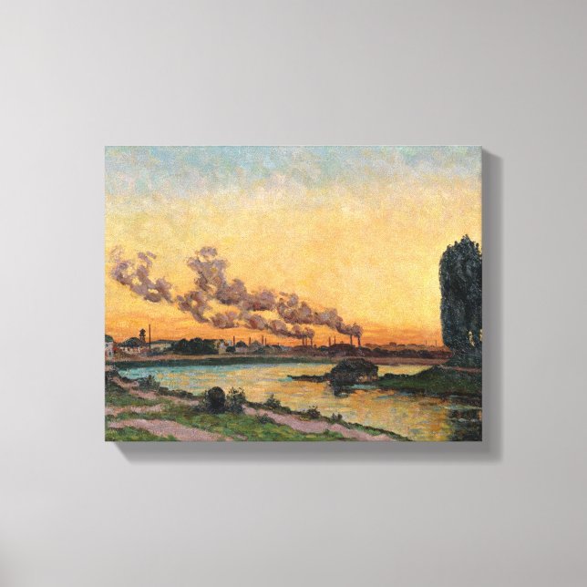 Impressão Em Tela Setting Sun em Ivry, c.1872-73 (Frente)