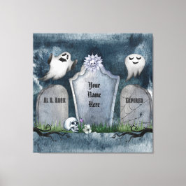 Impressão Em Tela Seu Nome Aqui É Um Halloween Assustador