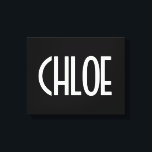 Impressão Em Tela Seu Nome, Texto Branco Negrito | Preto<br><div class="desc">Pegando os olhos e moderno.</div>