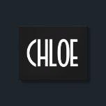 Impressão Em Tela Seu Nome, Texto Branco Negrito | Preto<br><div class="desc">Pegando os olhos e moderno.</div>