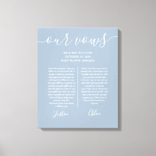 Impressão Em Tela Seus Votos de Casamento Dusty Blue Script