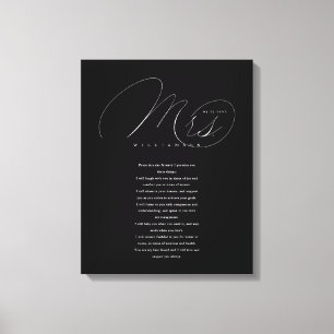 Impressão Em Tela Seus votos Elegante, Sra. Newlyweds... O Casamento