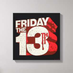 Impressão Em Tela Sexta-feira, 13 Logotipo 3D empilhado com sangra