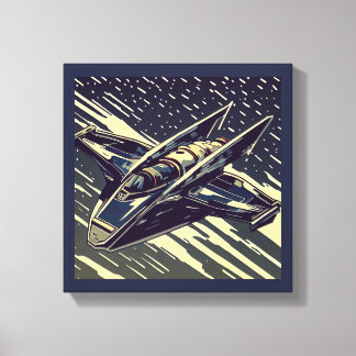 Impressão Em Tela SF - Anime Starfighter Xilogravura 4