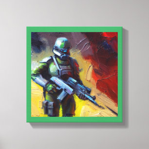Impressão Em Tela SF - Herói Militar 2