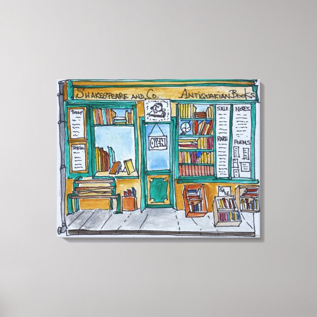Impressão Em Tela Shakespeare & Co. Bookstore | Seine, Paris (Frente)