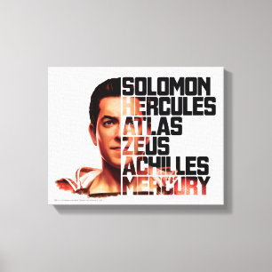 Impressão Em Tela SHAZAM! gráfico do acrônimo do close up de  