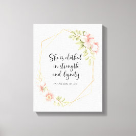 Impressão Em Tela She Is Clothed in Strength and Dignity Pink