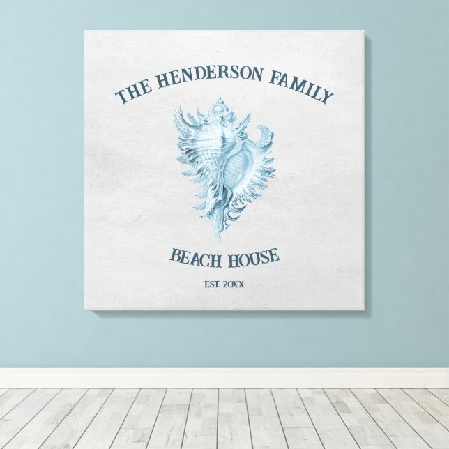 Impressão Em Tela Shell Blue Conch (Insitu(piso de madeira))