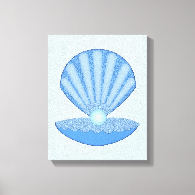 Impressão Em Tela Shell de Ostra Blue Baby Boy e Pérola (Frente)