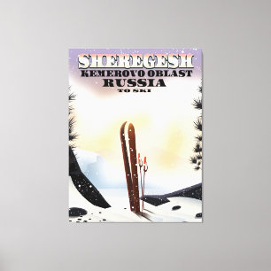 Impressão Em Tela Sheregesh Russia ski poster de viagens.