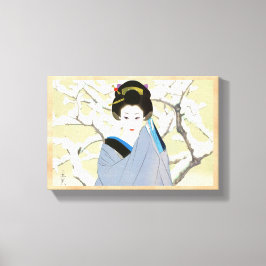 Impressão Em Tela Shimura Tatsumi Dois Indivíduos Neve Japonesa