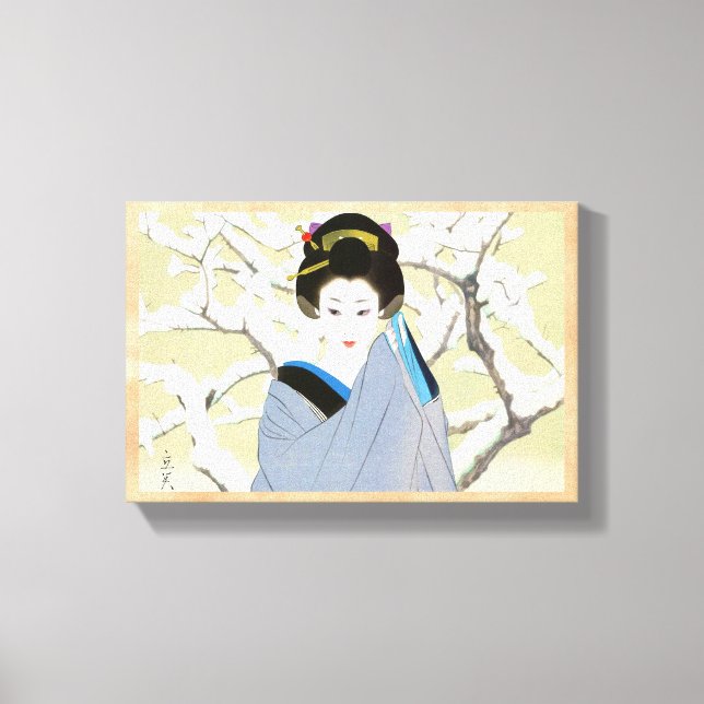 Impressão Em Tela Shimura Tatsumi Dois Indivíduos Neve Japonesa (Frente)