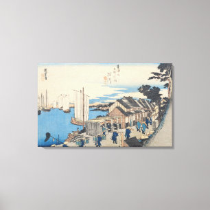 Impressão Em Tela Shinagawa: partida de um Daimyo