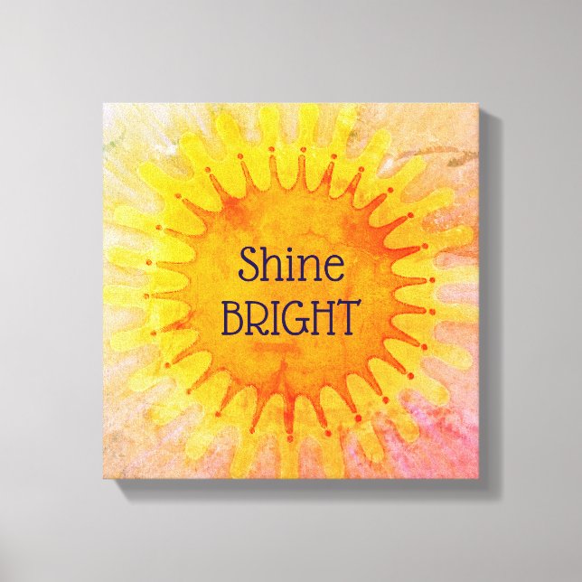 Impressão Em Tela Shine Bright Positive Affirmation Quote Wall Art (Frente)