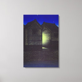 Impressão Em Tela Shinkawa à Noite Kawase Hasui