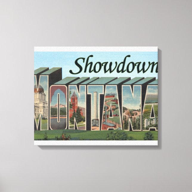Impressão Em Tela Showdown, Montana (Frente)