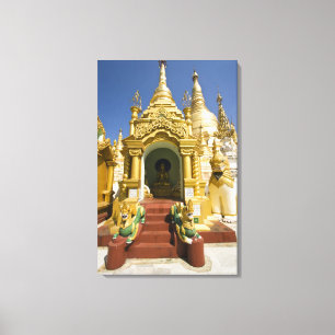 Impressão Em Tela Shwedagon Pagoda (Paya), grande local de templos q