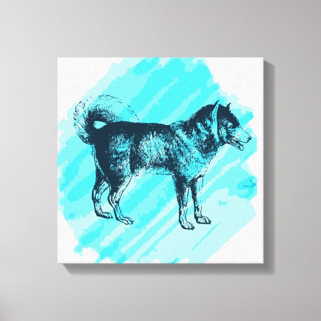 Impressão Em Tela Siberian Husky (Frente)