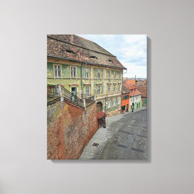 Impressão Em Tela Sibiu antigos edifícios exibem tela impressa (Frente)