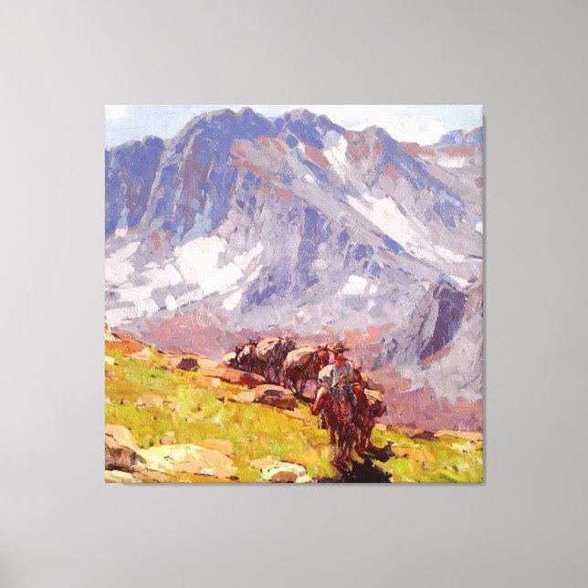 Impressão Em Tela "Sierra Packer" Arte Ocidental por Edgar Payne (Frente)