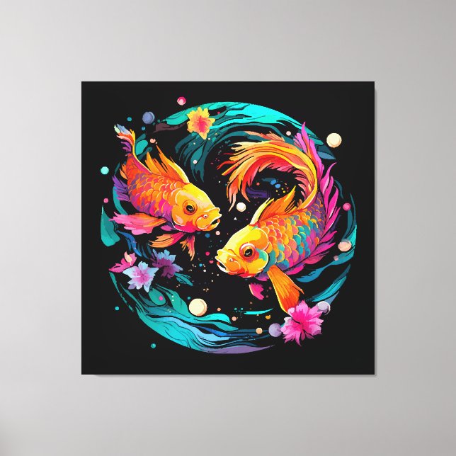 Impressão Em Tela Signo Astrológico de Peixes (Frente)