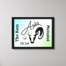 Impressão Em Tela Signo e Símbolo de Áries emoldurado