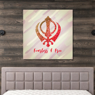 Impressão Em Tela Sikh Khanda "Sem medo e livre"