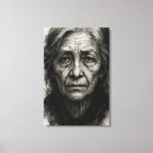 Impressão Em Tela Silêncio sem fim - Tela de verdade enrugada