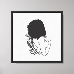 Impressão Em Tela Silent Bloom – Arte Minimalista de Silhueta Femini