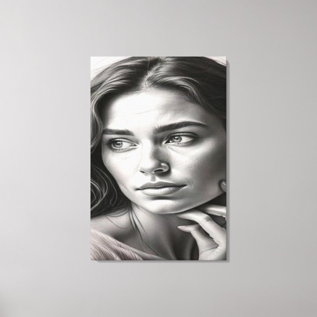 Impressão Em Tela Silent Reflection: Cinematic Black and White (Frente)