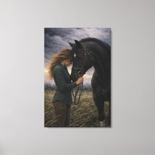 Impressão Em Tela Silent Storm   Arte de Cavalo   Tela Esticada
