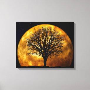Impressão Em Tela Silhouette em Lua