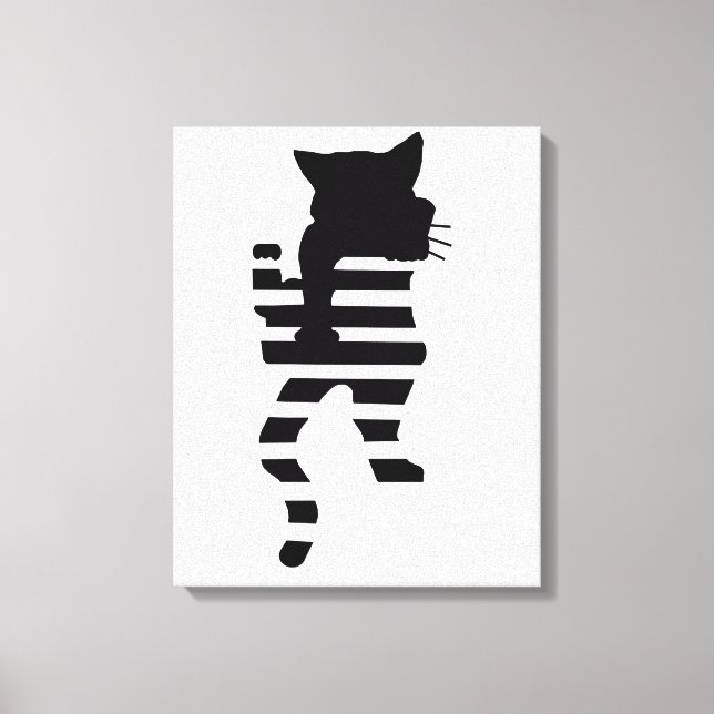 Impressão Em Tela Silhouette Gato Preto (Frente)
