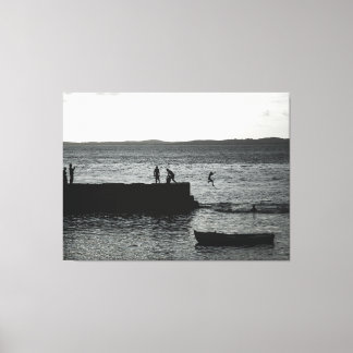 Impressão Em Tela Silhouette Leap: Twilight at the Pier