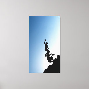 Impressão Em Tela Silhouette of Cliff Divers in Barra