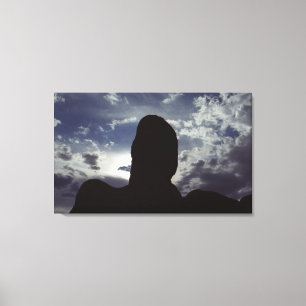 Impressão Em Tela Silhueta da rocha do deserto: Foto do parque