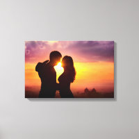 Silhueta De casal Ao Sunset