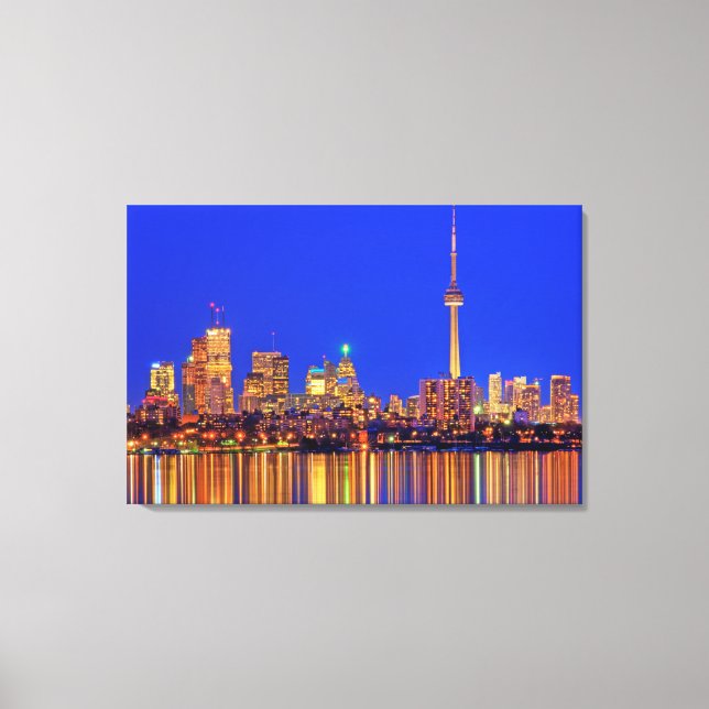 Impressão Em Tela silhueta de Toronto à noite (Frente)