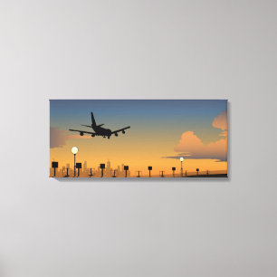 Impressão Em Tela Silhueta de um avião em vôo