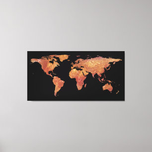 Impressão Em Tela Silhueta do mapa do mundo - bacon friável