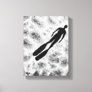 Impressão Em Tela Silhueta Humana Abstrata – Moderno Preto e Branco