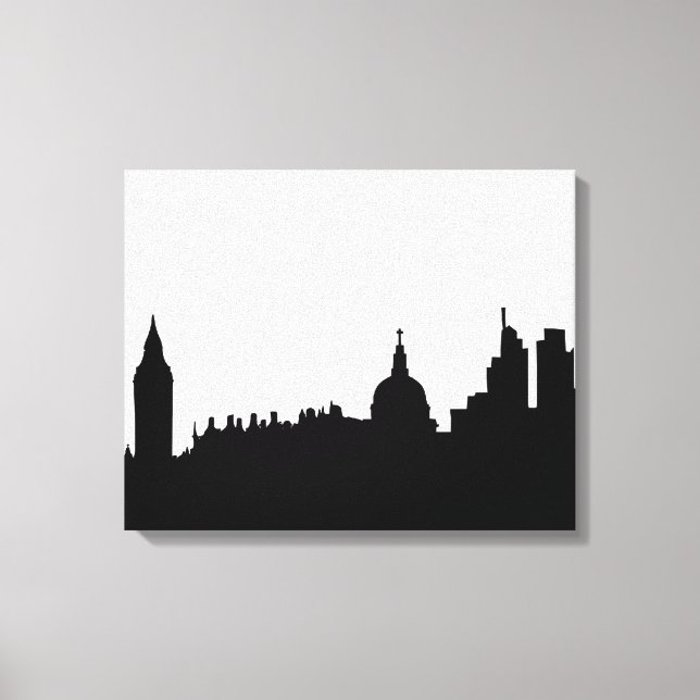 Impressão Em Tela Silhuyscape da linha do horizonte de Londres (Frente)