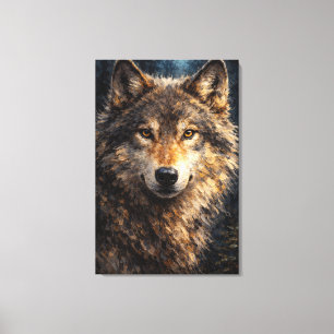 Impressão Em Tela Silver Timber   Arte de Vida Selvagem Lobo   Estic